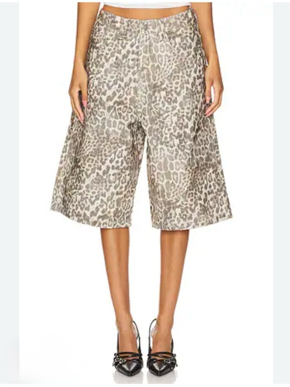 Jaded London Colossus Jorts In Leopard Fade Size W28